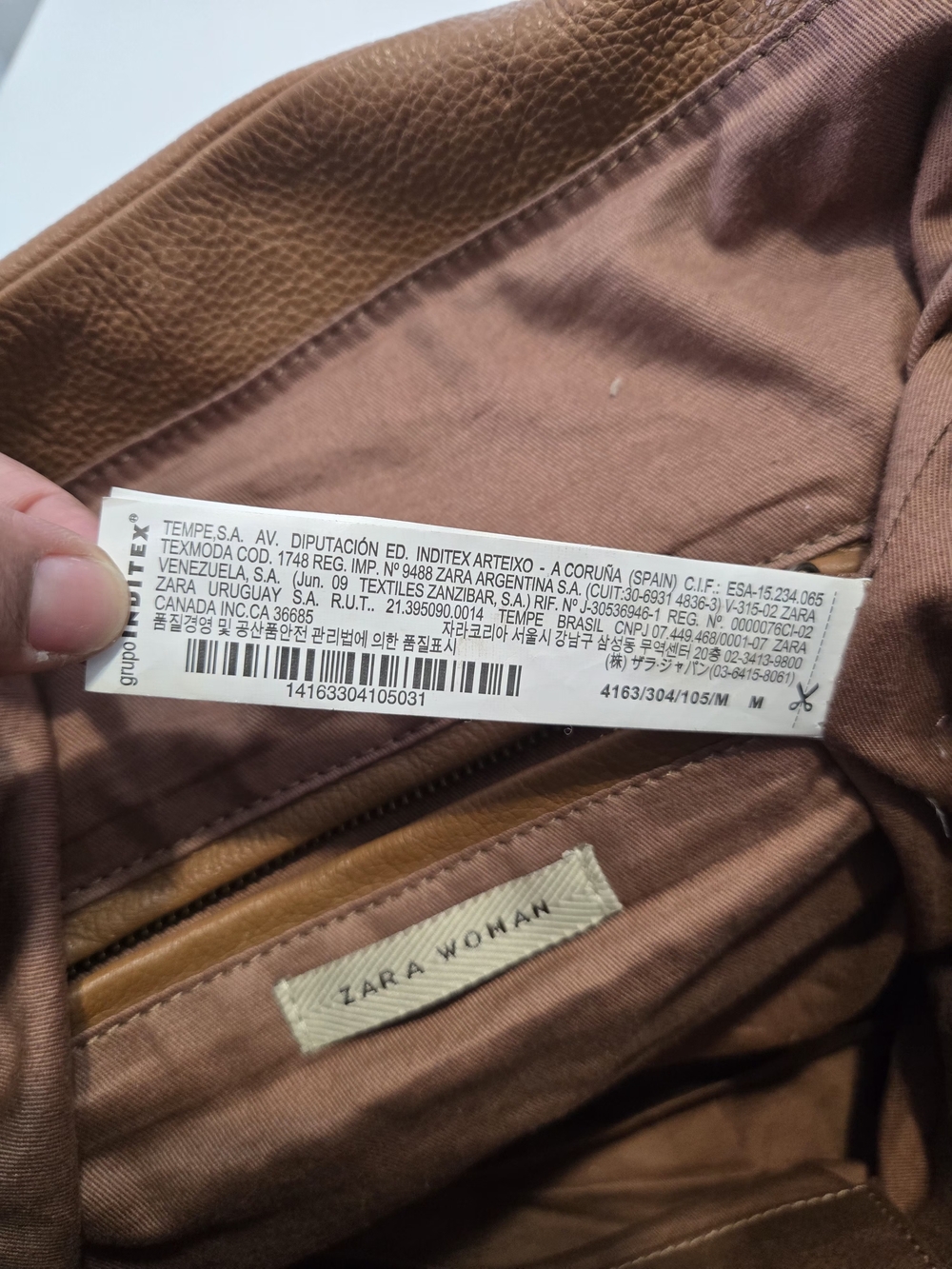 ZARA Woman Soft Brown Leather Tote Shoulder Bag - Ref 4163/304/105 - Picture 12 of 16